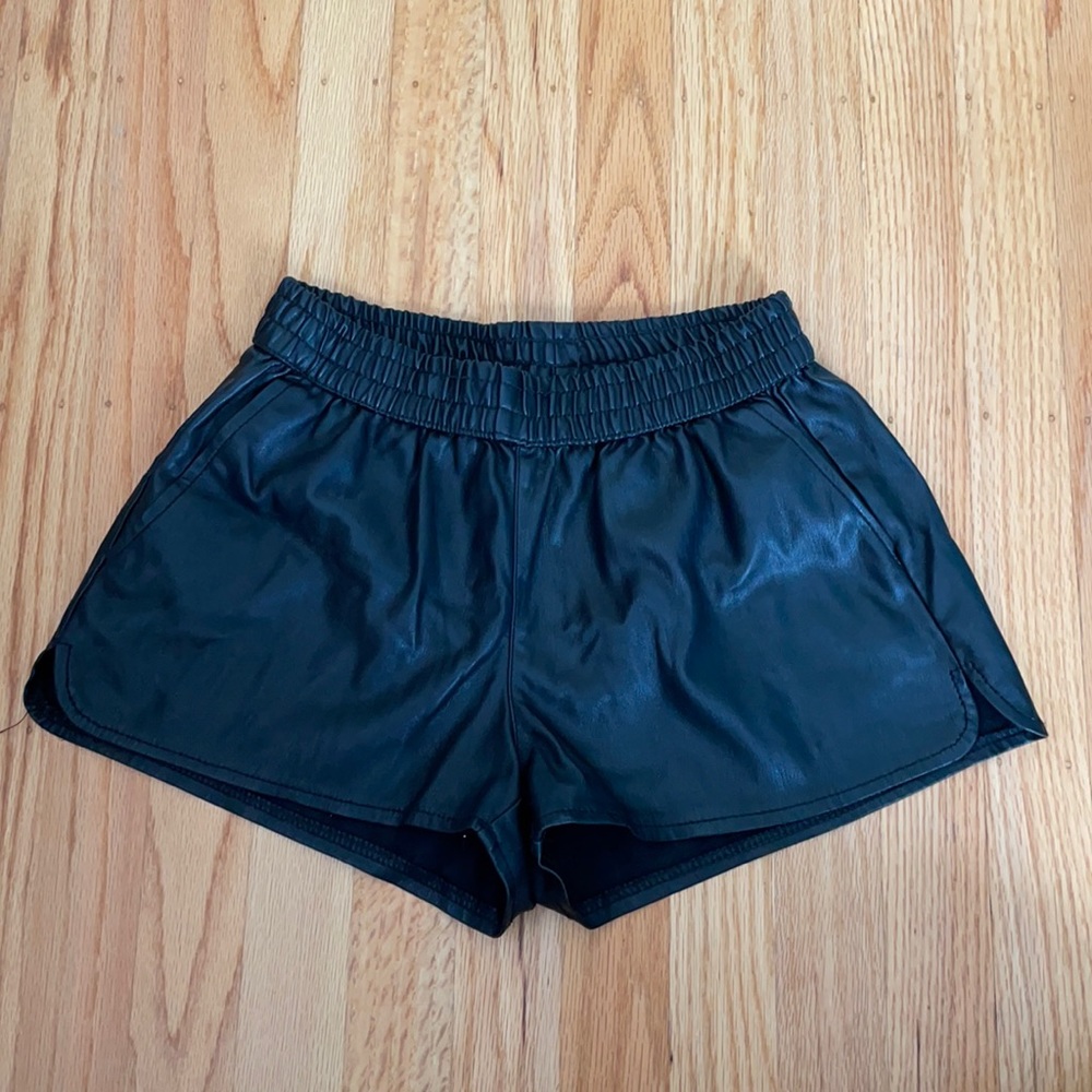 Black Leather Shorts